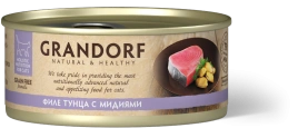 Влажный корм Grandorf Tuna & Mussel для кошек, консервы, Филе тунца с мидиями в бульоне, 70 г