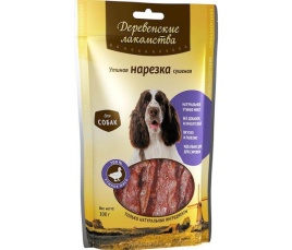 ДЕРЕВЕНСКИЕ ЛАКОМСТВА 100 % Мяса Утиная нарезка сушеная для собак 90 гр