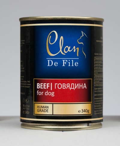 Консервы Clan De File для собак с говядиной - 340 г фото 1