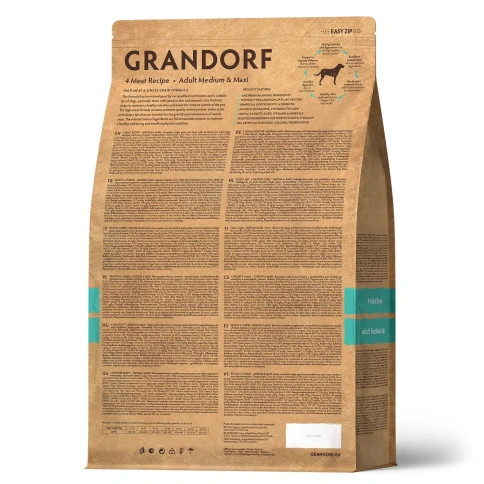 Сухой корм Grandorf Holistic 4 вида мяса с пробиотиками для взрослых собак средних и крупных пород, 1 кг фото 2