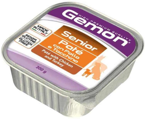 Gemon dog для пожилых собак паштет с курицей и индейкой 300 г фото 1