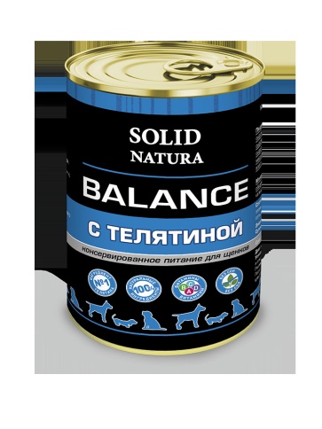 Solid Natura Balance консервы для щенков, телятина - 340 г фото 1