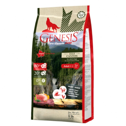 Genesis Pure Canada Deep Canyon Adult для взрослых собак всех пород с курицей, ягненком и козой - 2,268 кг фото 1
