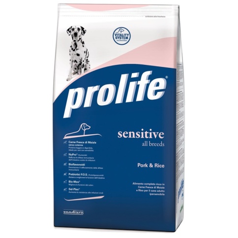 Prolife Dog Adult Sensitive сухой корм для гиперчувствительных собак со свининой и рисом - 3 кг фото 2