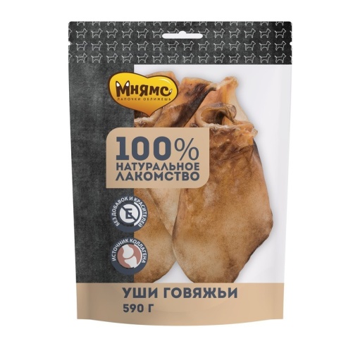 Мнямс лакомство для собак уши говяжьи 590 г фото 1