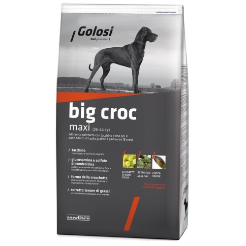 Golosi Dog Adult Big Croc сухой корм для собак крупных и гигантских пород с индейкой и рисом - 12 кг фото 2