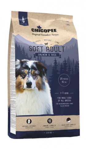Chicopee CNL Soft Adult Salmon & Rice полувлажный корм для взрослых собак всех пород с лососем и рисом 2 кг фото 1