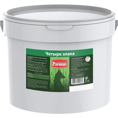 Каша для собак Четвероногий гурман 4 злака - 4 кг фото 1