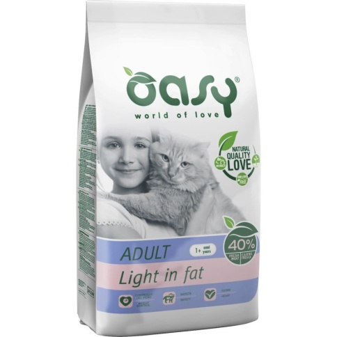 Oasy Dry Cat Adult Light in fat сухой корм для взрослых кошек склонных к ожирению с курицей - 300 г фото 1