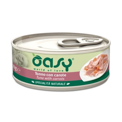 Oasy Wet cat Specialita Naturali Tuna Carrot дополнительное питание для кошек с тунцом и морковью в консервах - 70 г (1 шт) фото 1