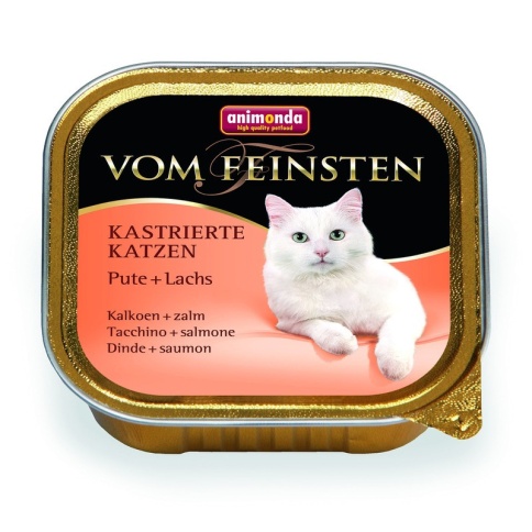 Animonda Консервы Vom Feinsten for castrated cats для кастрированных кошек с индейкой и лососем - 100 г фото 2