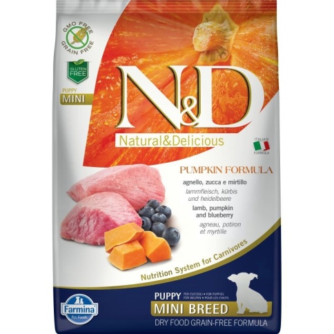 Farmina N&D Dog GF Pumpkin lamb & blueberry puppy mini - 7 кг фото 2