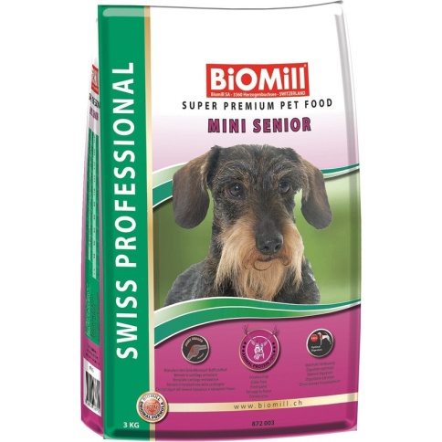 Biomill swiss professional mini senior для взрослых собак старше 6 лет 3 кг фото 2