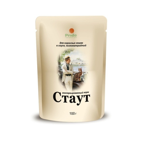Стаут влажный корм для взрослых кошек всех пород Лайт (низкокалорийный) с мясом, рыбой и овощами в соусе - 100 г фото 1