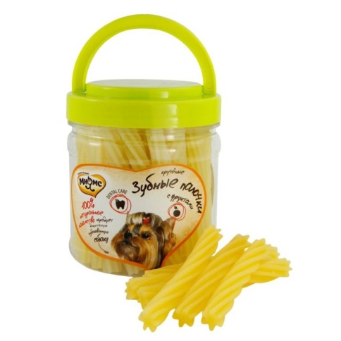Мнямс лакомство Крученые зубные палочки с фруктами для собак - 340 г фото 2