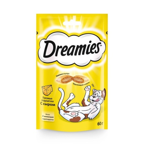 Dreamies лакомые подушечки для кошек с сыром 60 г фото 1