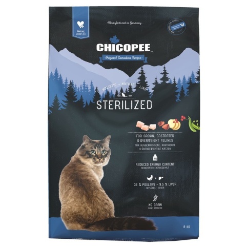 Chicopee HNL Cat Sterilized сухой корм для стерилизованных кошек - 8 кг фото 1