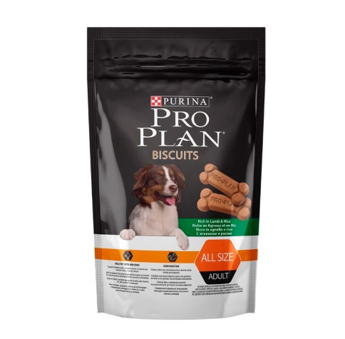 Purina Pro Plan Bisquits лакомство для взрослых собак всех пород с ягненком и рисом - 400 гр фото 1