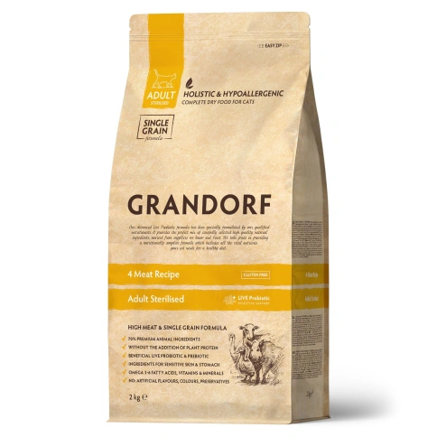 Сухой корм Grandorf Turkey Sterilised Индейка для стерилизованных кошек, 2 кг фото 1