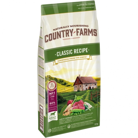 Country Farms сухой корм для взрослых собак с ягненком - 12 кг фото 1