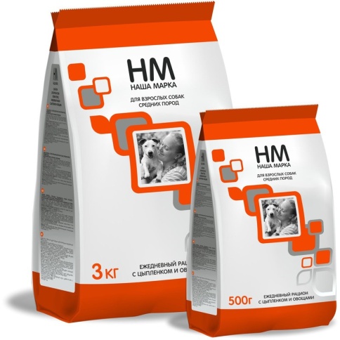 Наша Марка сухой корм для взрослых собак средних пород с цыплёнком и овощами 3 кг фото 1