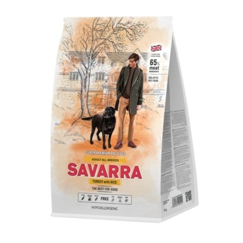 Savarra Adult Dog Turkey Сухой корм для взрослых собак с индейкой и рисом - 3 кг фото 2