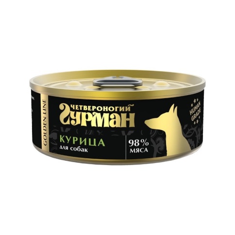 Четвероногий Гурман Golden line курица натуральная в желе для собак 100 г фото 1