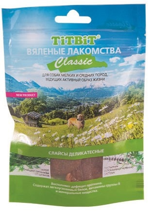 Titbit вяленые лакомства слайсы деликатесные Classic 50 г фото 1