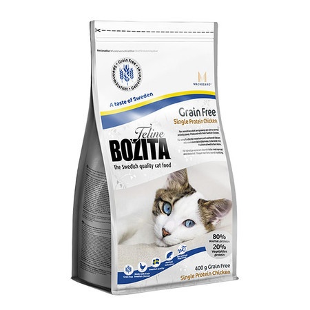 Bozita Funktion Grain Free Single Protein сухой беззерновой корм для взрослых кошек с курицей - 400 г фото 1