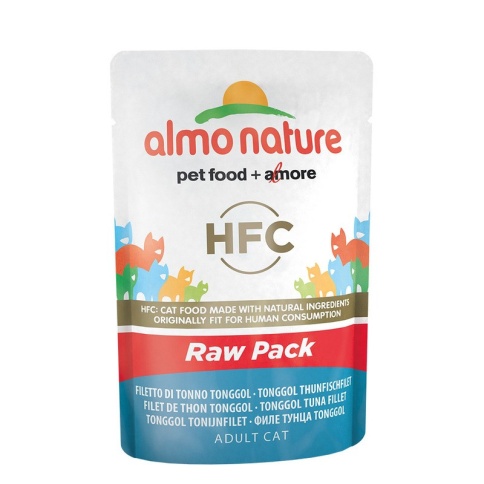Almo Nature Classic Raw Pack Adult Cat Tonggol Tuna Fillet паучи с 75% мяса (филе тонгольского тунца) для взрослых кошек - 55 г фото 2