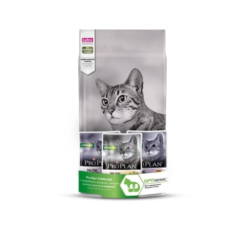 Сухой корм Pro Plan Cat Adult Sterilised для стерилизованных кошек с индейкой - 1,5 кг + 3 пауча в подарок фото 1
