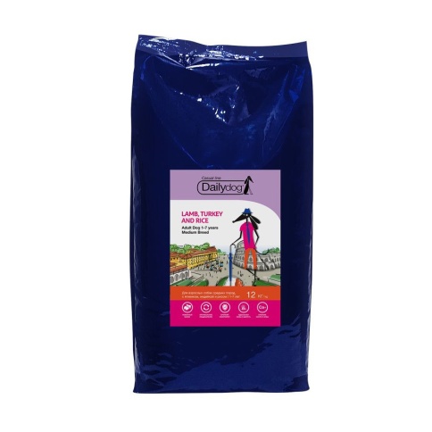 Dailydog Casual dog Adult Medium Lamb&Turkey and Rice сухой корм для взрослых собак средних пород с бараниной индейкой и рисом - 12 кг фото 1