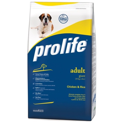 Prolife Dog Adult Giant сухой корм для собак гигантских пород с курицей и рисом 3 кг фото 1