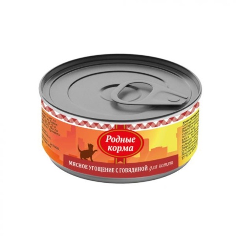 Родные корма Мясное угощение с Говядиной консервы для котят 100 г фото 2