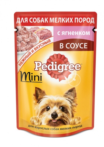 Pedigree Mini Lamb паучи для взрослых собак миниатюрных пород с ягненком - 85 г фото 1
