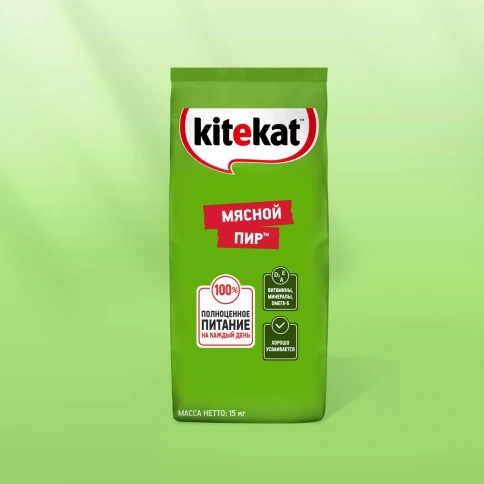 Сухой корм Kitekat Мясной пир для взрослых кошек, 15 кг фото 6