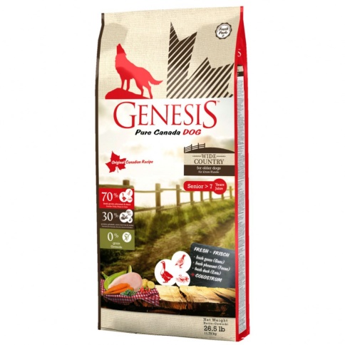 Genesis Pure Canada Wide Country Senior для пожилых собак всех пород с мясом гуся, фазана, утки и курицы - 11.79 кг фото 1