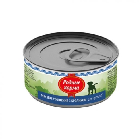 Родные корма Мясное угощение с Кроликом консервы для щенков 100 г фото 2
