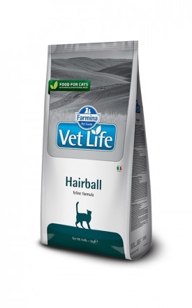 Farmina Vet Life Cat Hairball диетический сухой корм для выведения шерстяных комочков из кишечника взрослых кошек и котов - 400 г фото 1