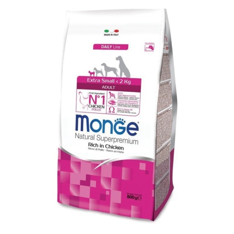 Monge Dog Extra Small сухой корм для взрослых собак миниатюрных пород с курицей 800 гр фото 2