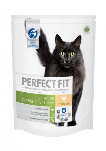 Perfect Fit Senior сухой корм для пожилых кошек старше 7 лет с курицей - 650 гр фото 1