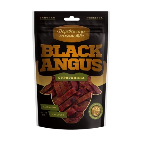 Деревенские лакомства Black Angus строганина из говядины для собак - 50 г 1 ш фото 1