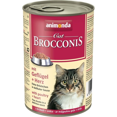 Animonda Brocconis Cat влажный корм для кошек с домашней птицей и сердцем в консервах - 400 г фото 1
