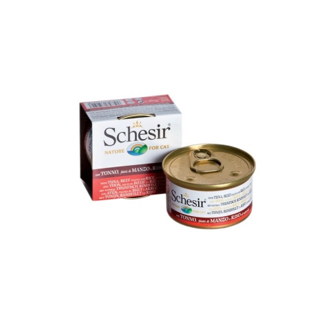 Schesir для кошек с тунцом, говядиной и рисом - 85 г фото 2