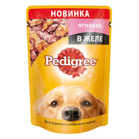 Паучи Pedigree для взрослых собак с ягненком в желе - 100 г фото 1