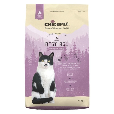 Chicopee CNL Cat Senior Best Age сухой корм для пожилых кошек с птицей - 1,5 кг фото 1