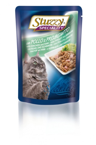 Stuzzy Speciality Cat для кошек в паучах с курицей и ветчиной - 100 г фото 1