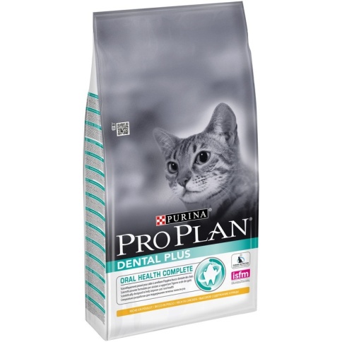 Purina Pro Plan Dental Plus сухой корм для взрослых кошек для поддержания здоровья ротовой полости с курицей - 10 кг фото 1