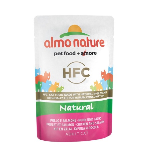 Almo Nature Classic Nature Adult Cat Chicken & Salmon паучи для взрослых кошек с курицей и лососем - 55 г фото 1