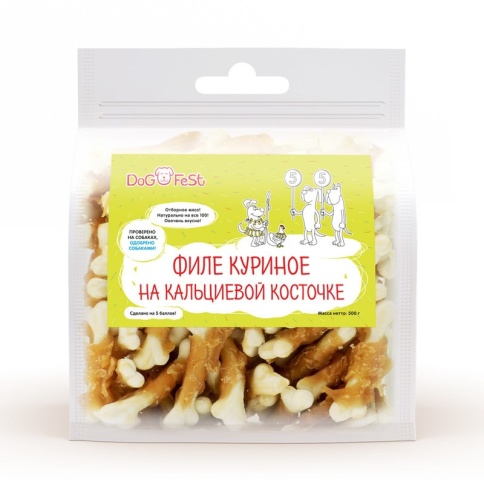 Dog Fest Филе куриное на кальциевой косточке для собак 500 г фото 2